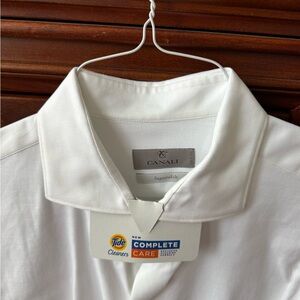 Canali White, Spread Collar Men’s Shirt. Size 17.